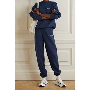 Sporty & Rich Serif Logo Sweat Pants in Blue Small New Womens Joggers